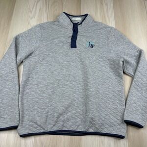 Holderness and Bourne Sullivan Quilted Pullover Golf Sweater Mens L Large Gray